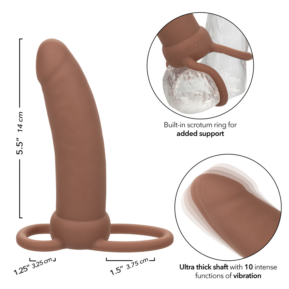 Performance Maxx Rechargeable Thick Dual  Penetrator - Brown SE1634013