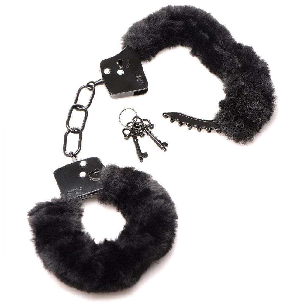 Cuffed in Fur Furry Handcuffs - Black MS-AG937-BLK