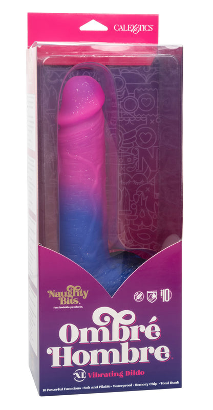 Naughty Bits Ombre Hombre XL Vibrating Dildo -  -  Pink/purple SE4410703