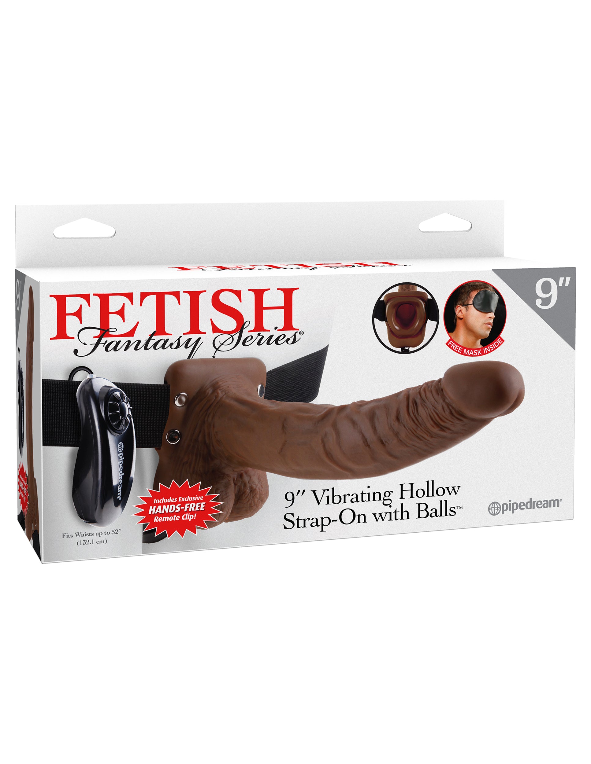 Fetish Fantasy Series 9-Inch Vibrating Hollow Strap-on With Balls - Brown PD3377-29