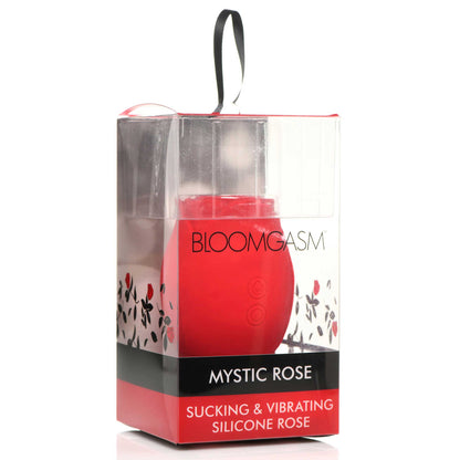 Mystic Rose Sucking and Vibrating Silicone Rose -  Red INM-AH105