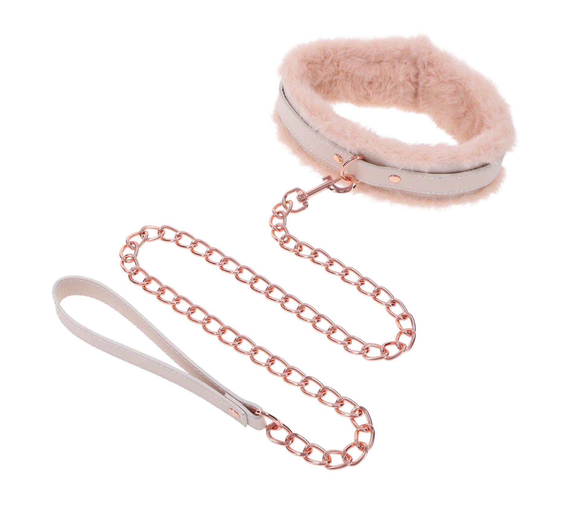 Peaches N Creame Fur Collar and Leash - Pink SS09962