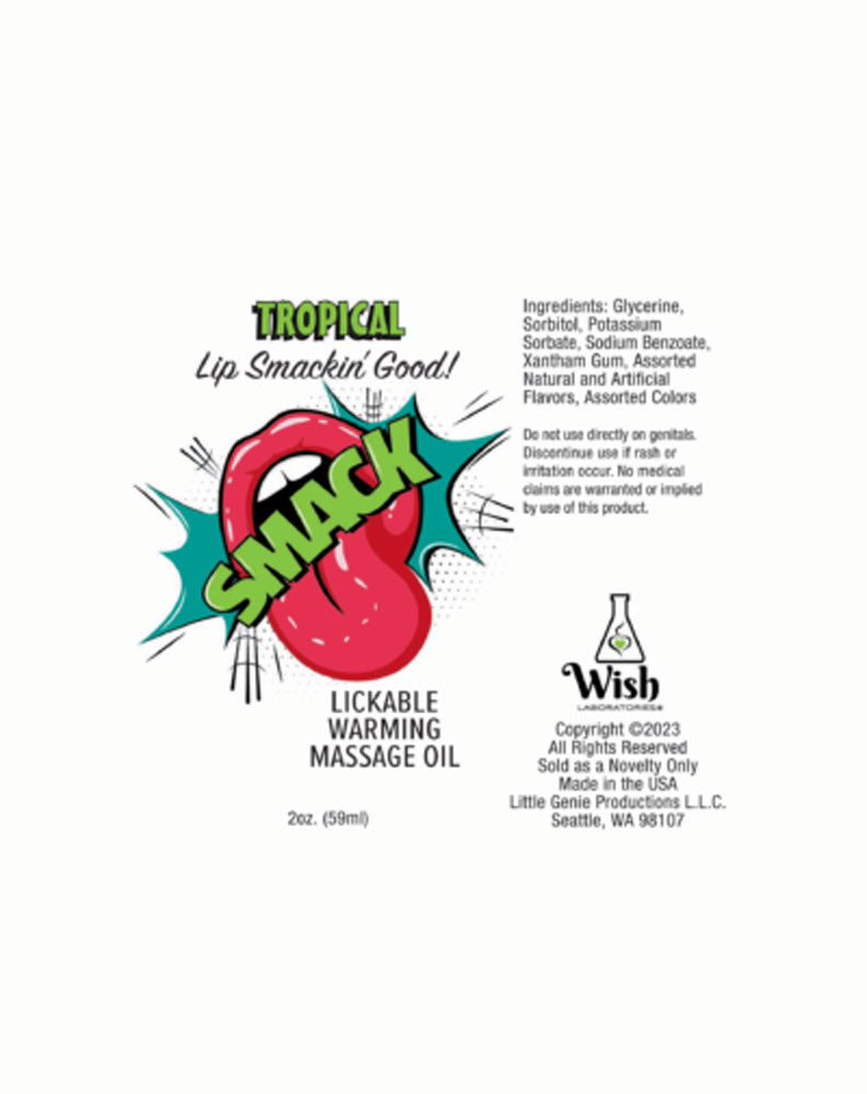 Smack Warming and Lickable Massage Oil - Tropical 2 Oz LG-BT410