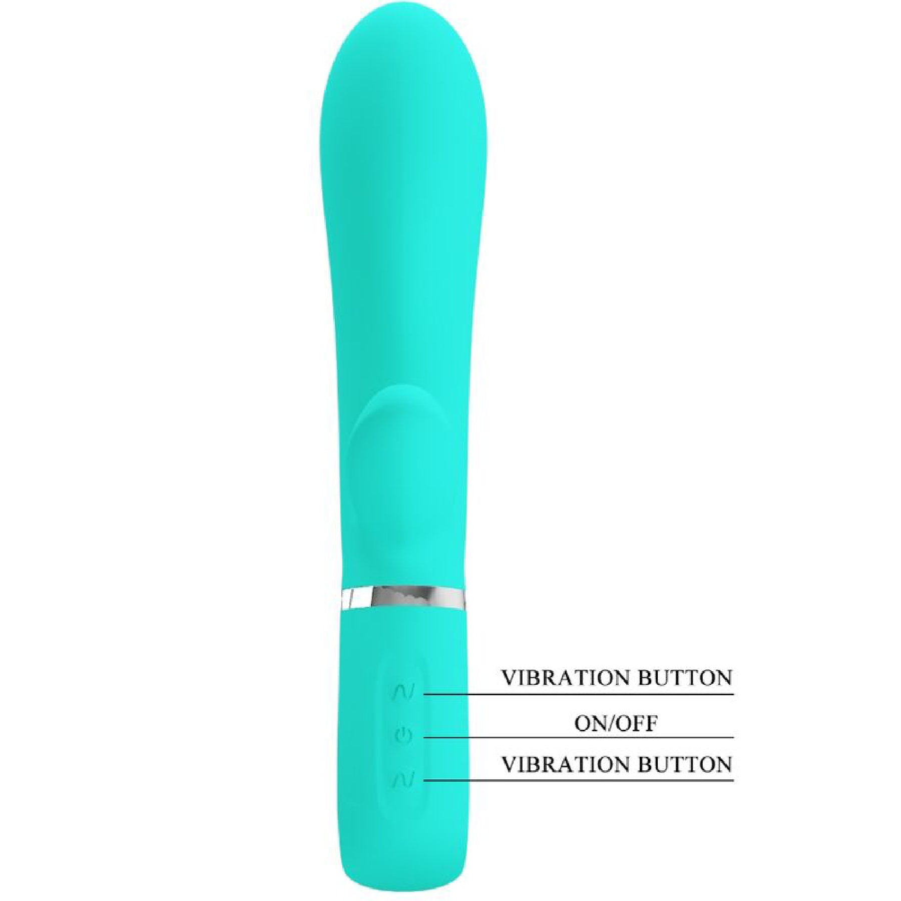 Thomas Super Soft Silicone Rabbit Vibrator -  Turquoise BI-014621-4