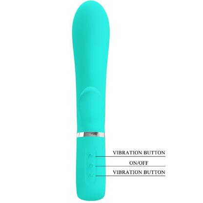 Thomas Super Soft Silicone Rabbit Vibrator -  Turquoise BI-014621-4