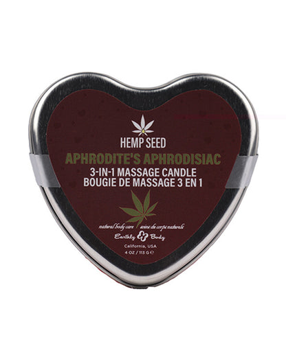 Hemp Seed 3-in-1 Valentines Day Candle -  Aphrodite's Aphrodisiac 4 Oz EB-HSCV024C