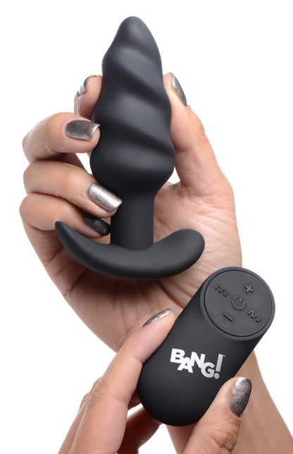 21x Silicone Swirl Plug With Remote -Black BNG-AG564-BLK