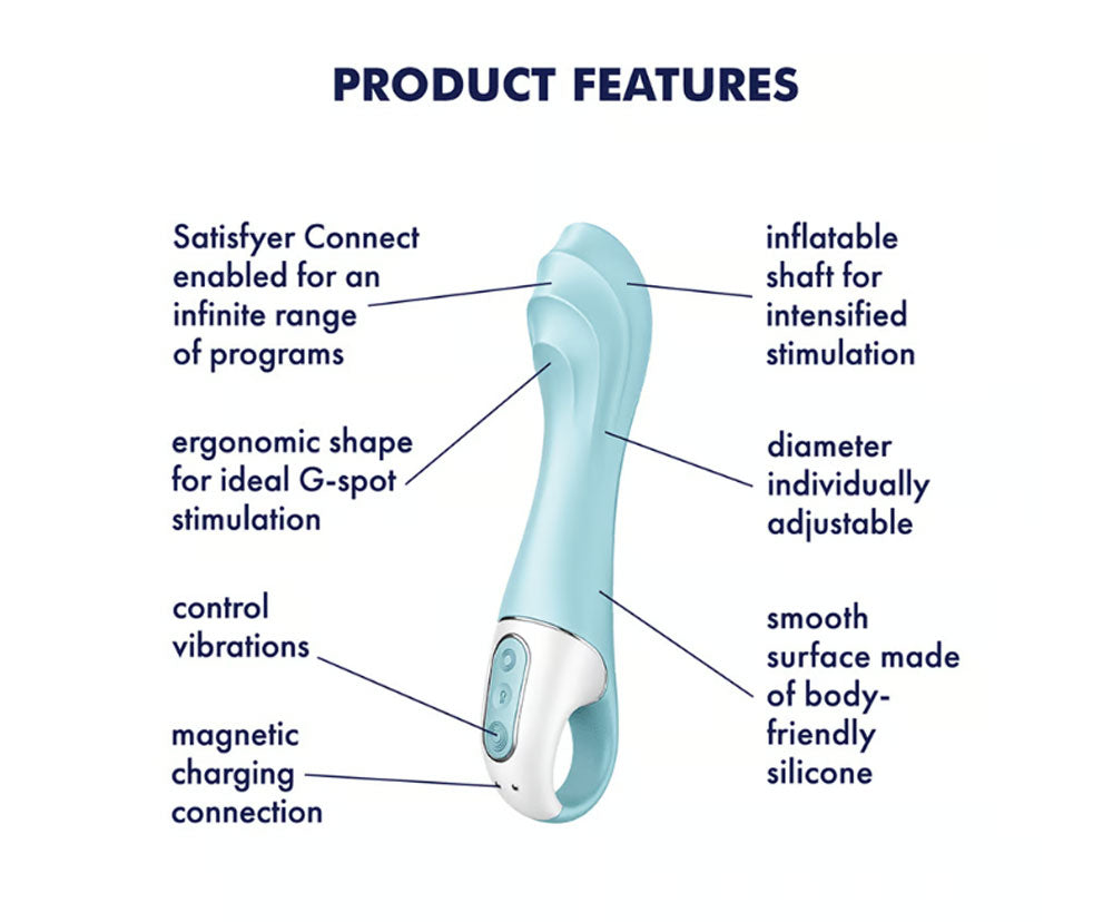 Satisfyer Air Pump Vibrator 5 Plus Inflatable  G-Spot Vibrator - Blue SAT-J2018-252