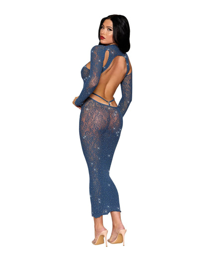 Bodystocking Gown Dmnd - One Size - Navy DG-0512TWLGTOS