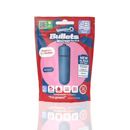 Screaming O 4b - Bullet - Super Powered One Touch  Vibrating Bullet - Blueberry SO-4BBUL-BB