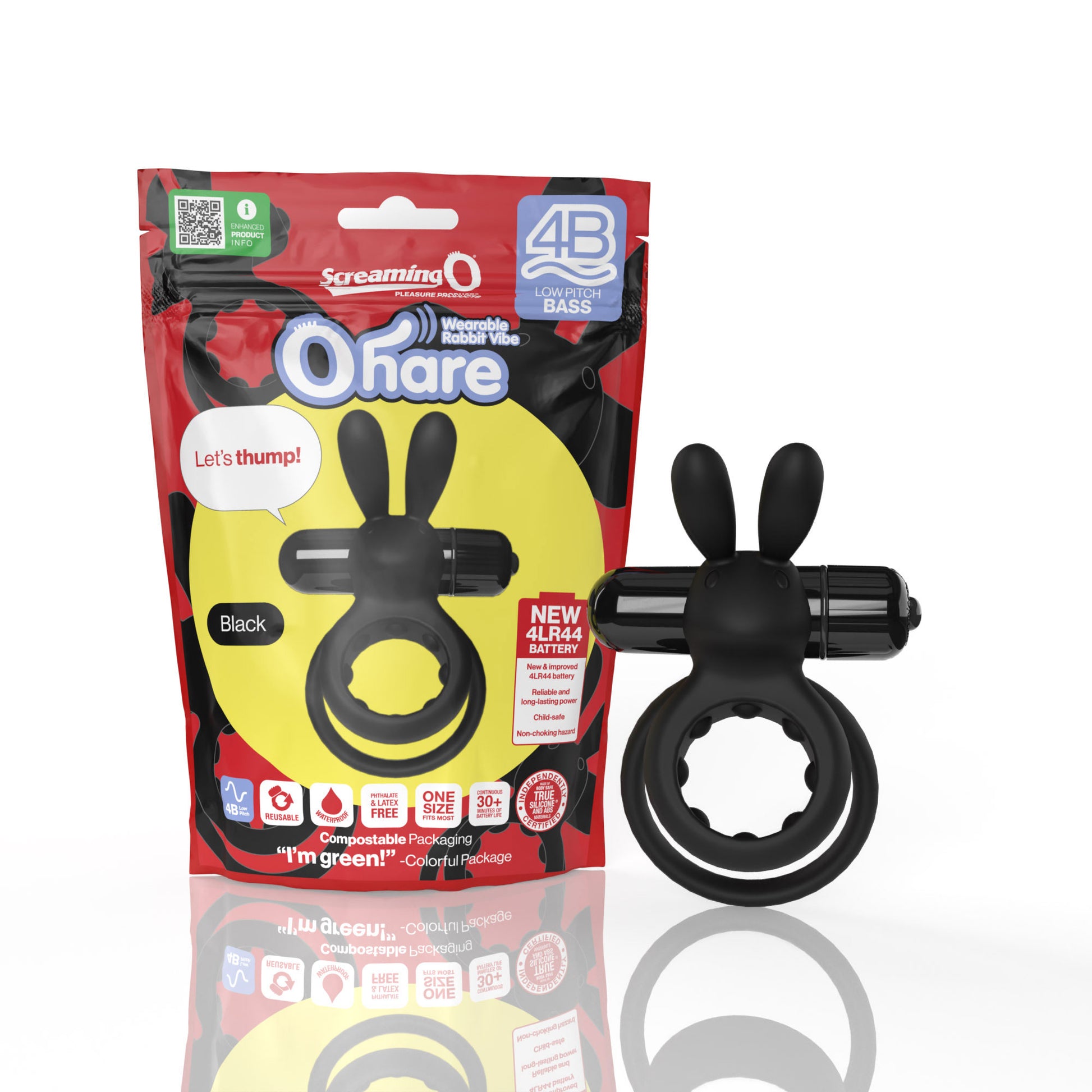 Screaming O 4b - Ohare Wearable Rabbit Vibe -  Black SO-4BHAR-BL