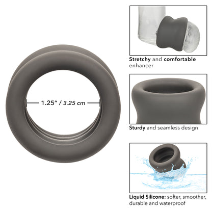 Alpha Liquid Silicone Scrotum Ring - Gray Gray SE1492602