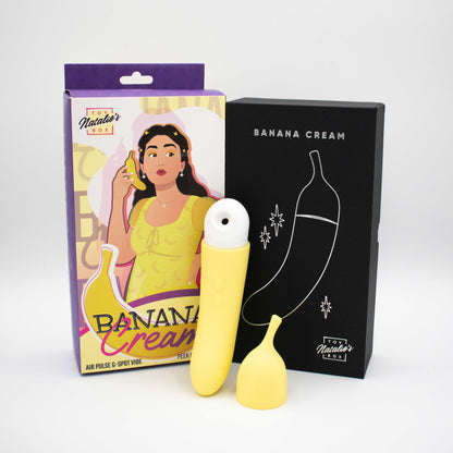 Banana Cream Air Pulse and G-Spot Vibrator -  Yellow LAK-9091