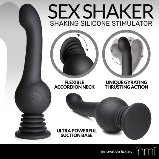 Sex Shaker Shaking Silicone Stimulator - Black INM-AH085-BLK