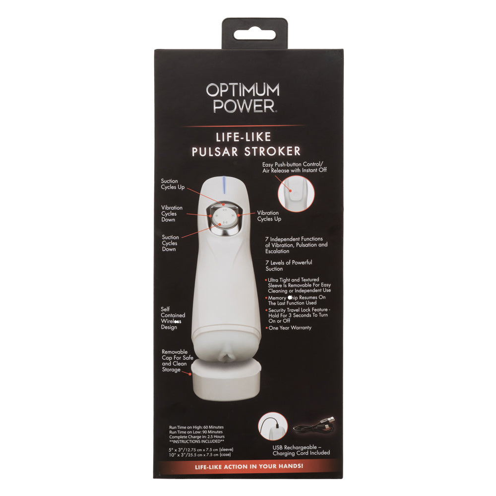 Optimum Power Lifelike Pulsar Stroker - White SE0858573