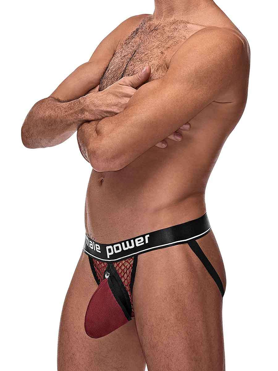 Cock Pit Net Cock Ring Jock - S/ M - Burgundy MP-346260BNSM