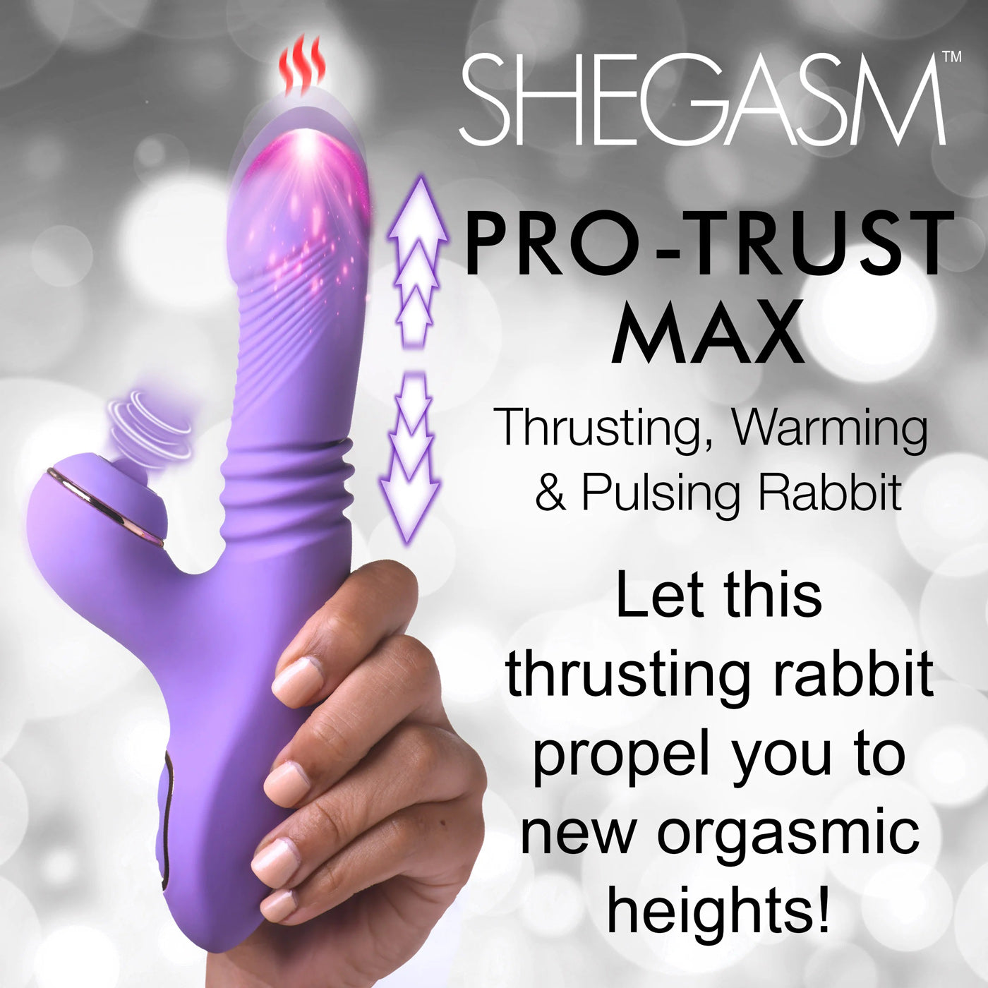 Pro-Thrust Max 14x Thrusting and Pulsing Silicone  Rabbit - Purple INM-AH361PUR