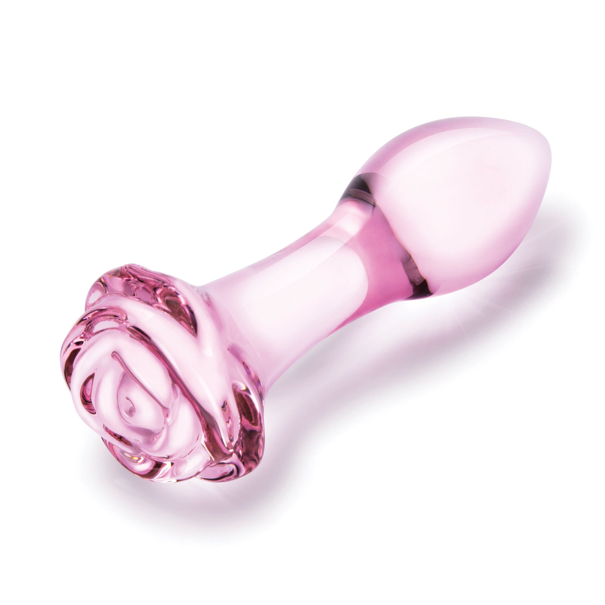 3 Pc Rosebud Butt Plug Set - Pink GLAS-SET-07