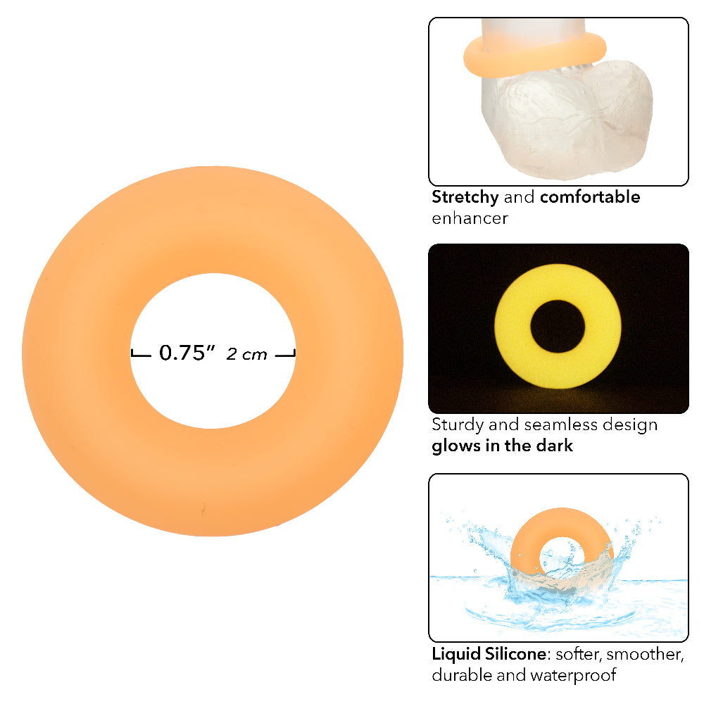 Alpha Glow-in-the-Dark Liquid Silicone Prolong   Medium Ring - Orange SE1491532