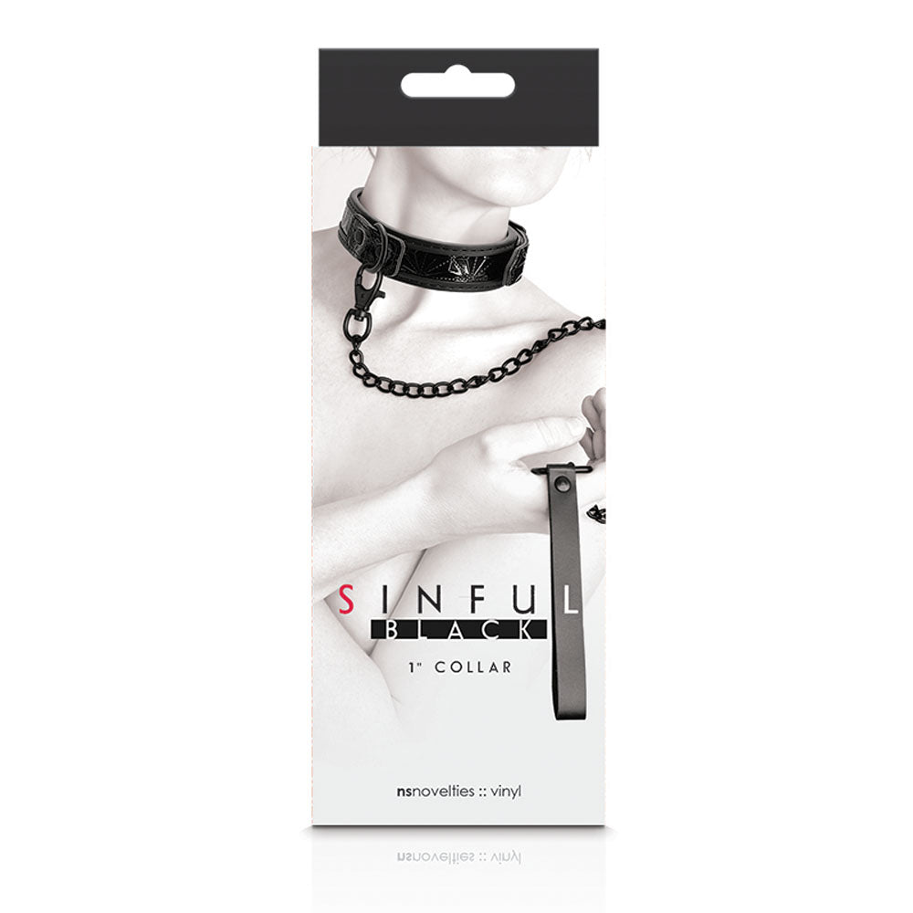 Sinful - 1 Inch Collar - Black NSN1222-23