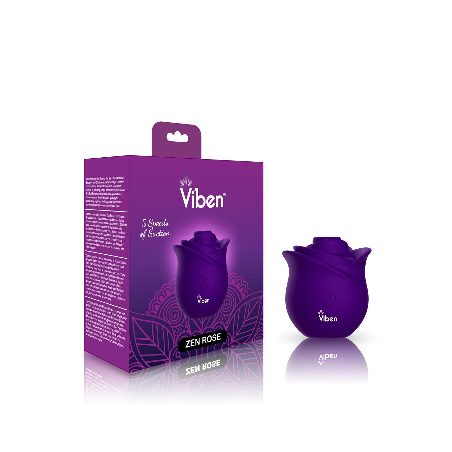 Zen Rose - Violet - Handheld Rose Clitoral and Nipple Stimulator VB-75013