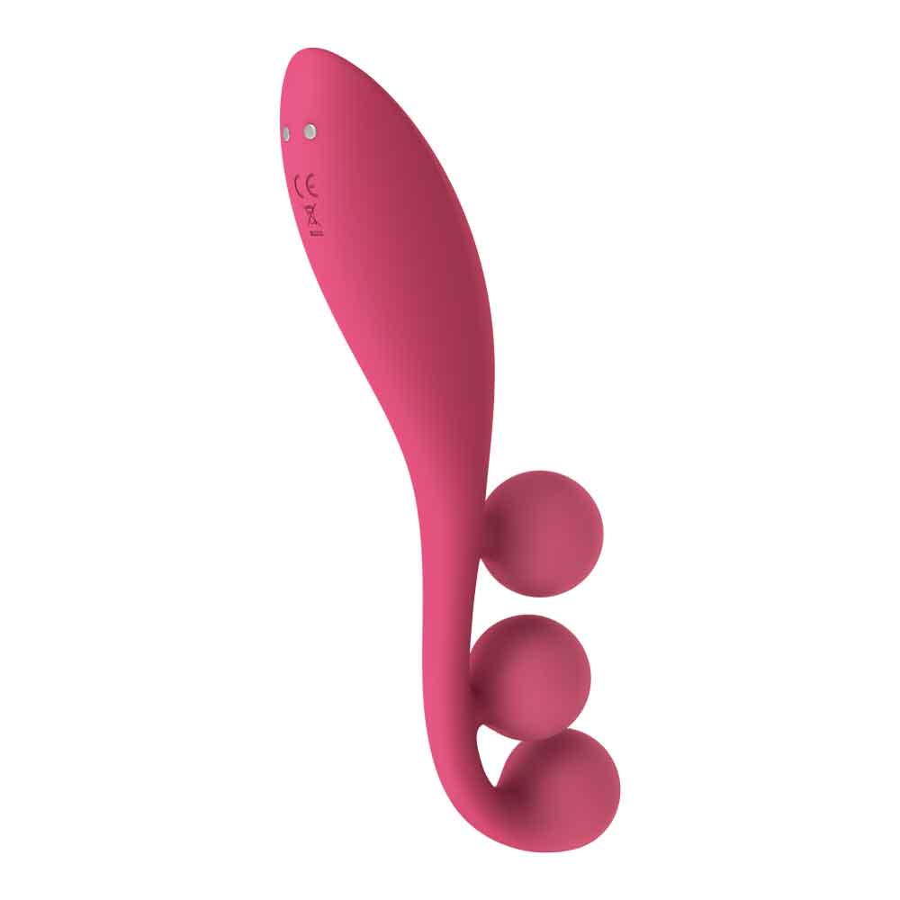 Tri Ball 1 Lay on Vibrator - Red SAT-4018263