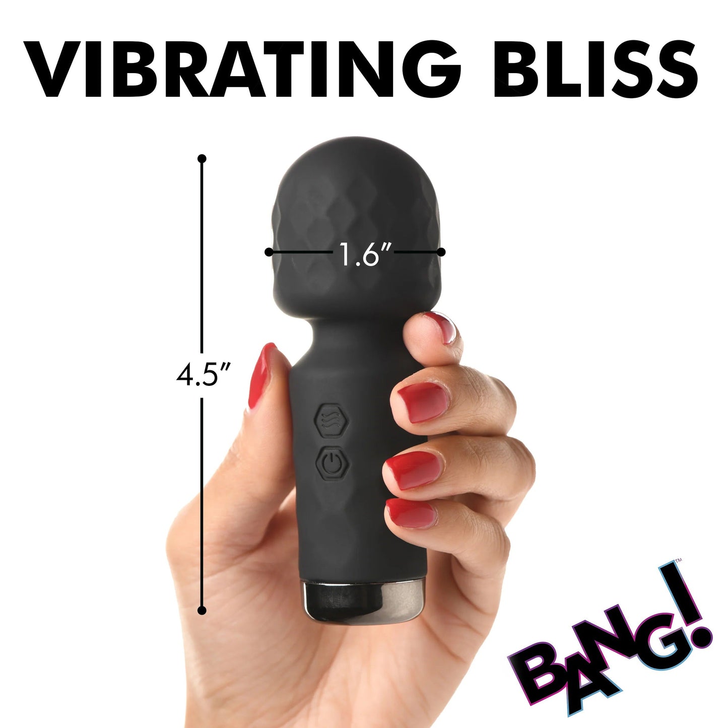 10x Mini Silicone Wand -  Black BNG-AH205-BLK