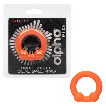 Alpha Liquid Silicone Dual Ball Ring - Orange Orange SE1492122