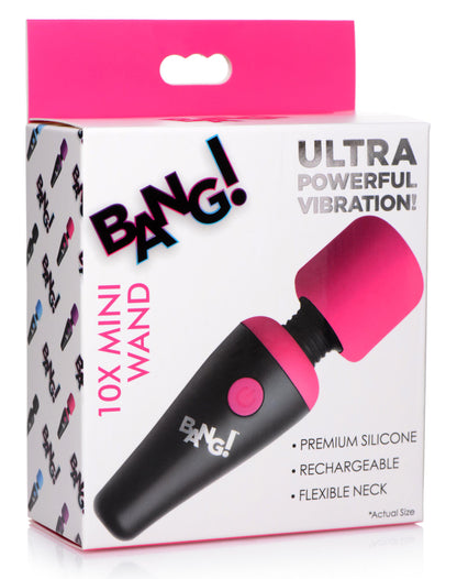 Bang - 10x Vibrating Mini Silicone Wand - Pink BNG-AG786-PINK