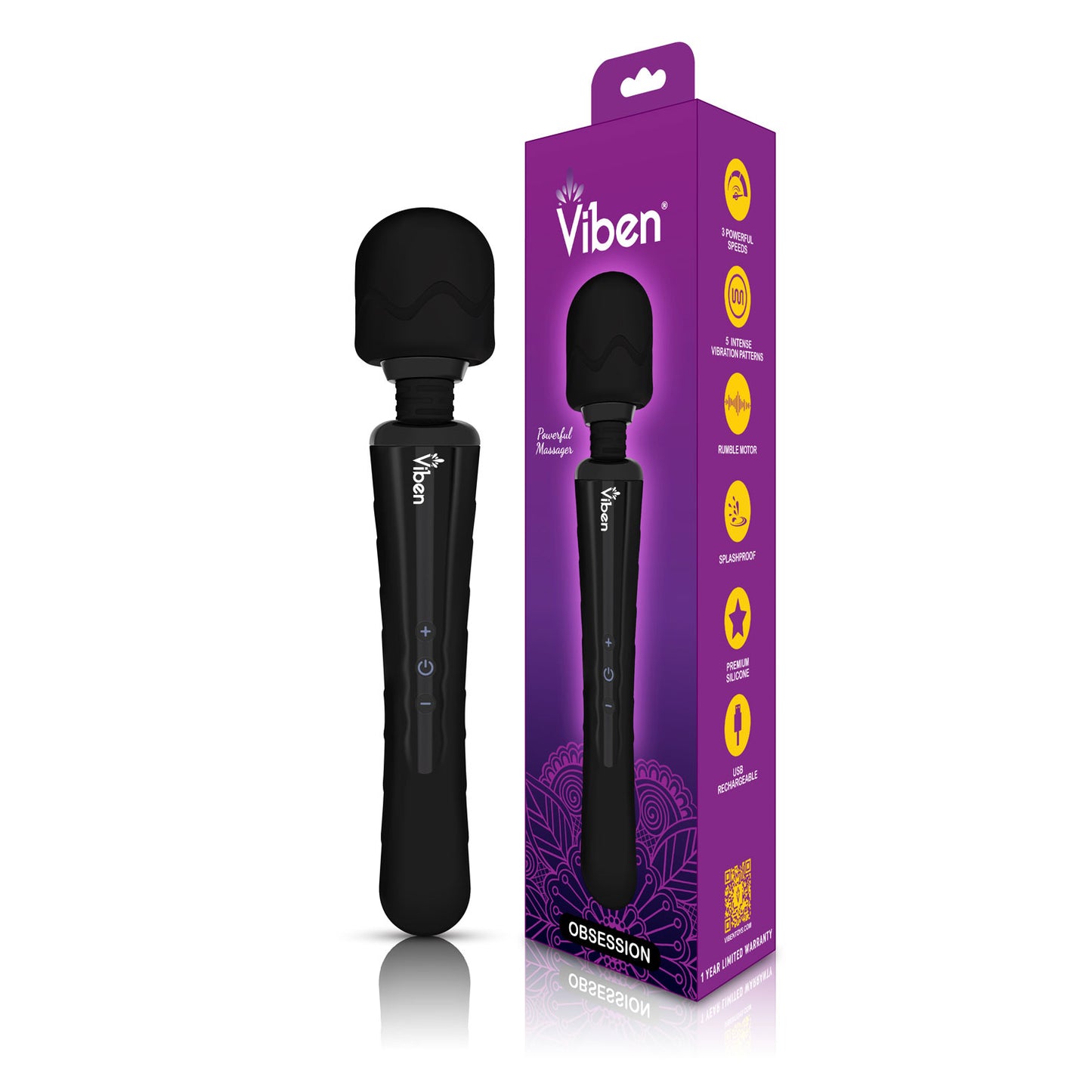 Obsession - Intense Wand Massager - Black VB-66101