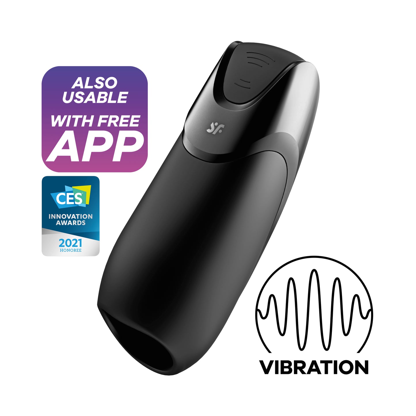 Men Vibration Plus Vibrator - Black SAT-9016570