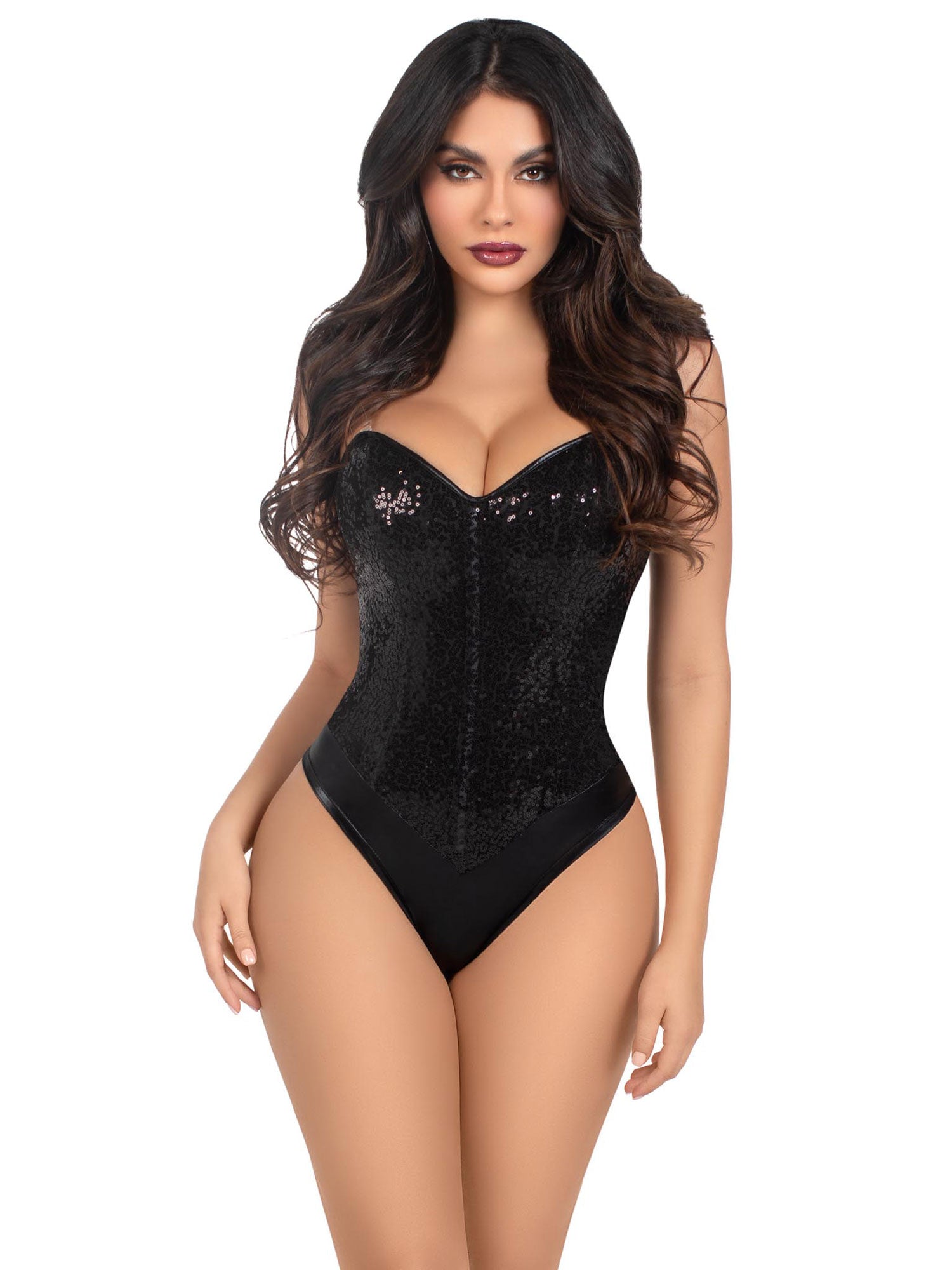 Sequin Bodysuit - Small - Black LA-2786SMBLACK