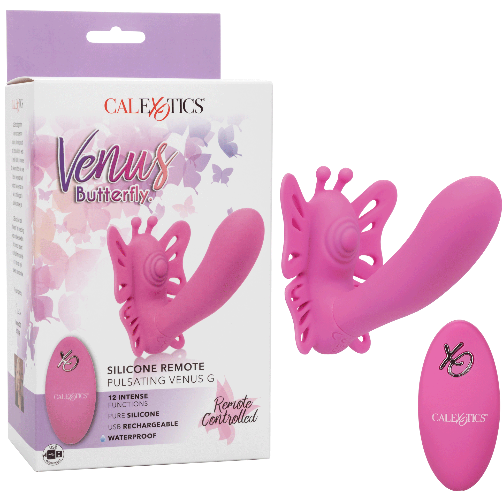 Venus Butterfly Silicone Remote Pulsating Venus G  - Pink SE0583153