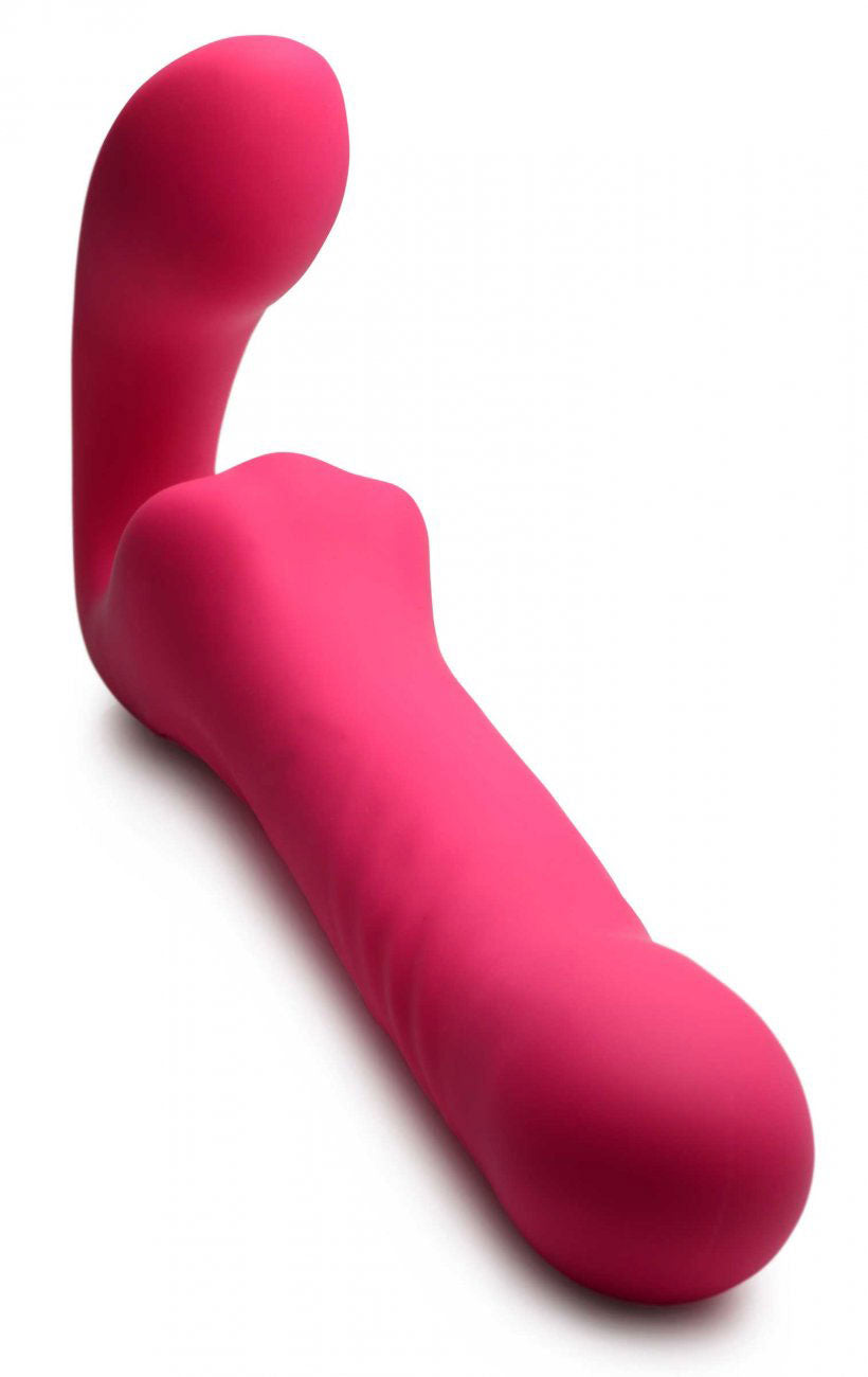 Mighty-Thrust Thrusting and Vibrating Strapless  Strap-on With Remote  - Pink SU-AG934