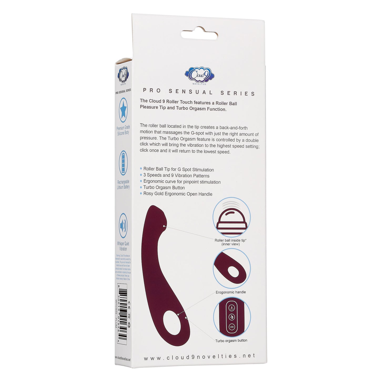 Pro Sensual Roller Touch Tri-Function G-Spot Curved Form - Plum WTC939