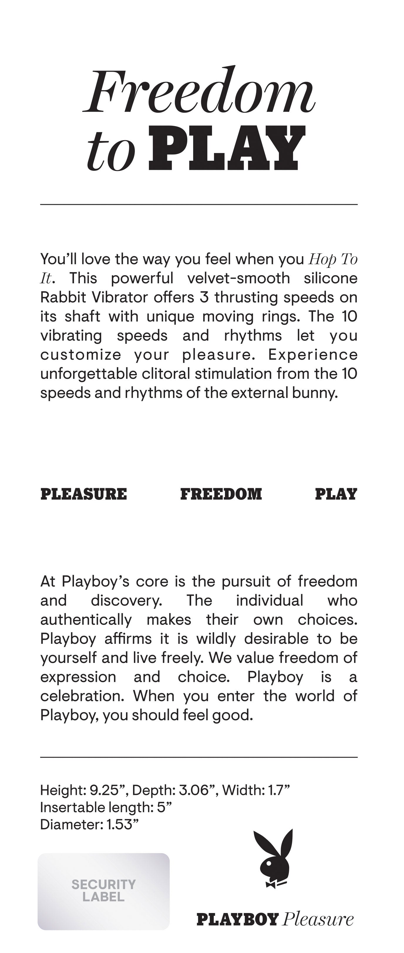 Playboy Pleasure - Hop to It - Rabbit Vibrator - Dark Purple PB-RS-2345-2