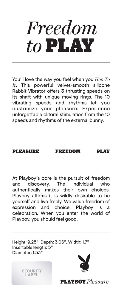 Playboy Pleasure - Hop to It - Rabbit Vibrator - Dark Purple PB-RS-2345-2