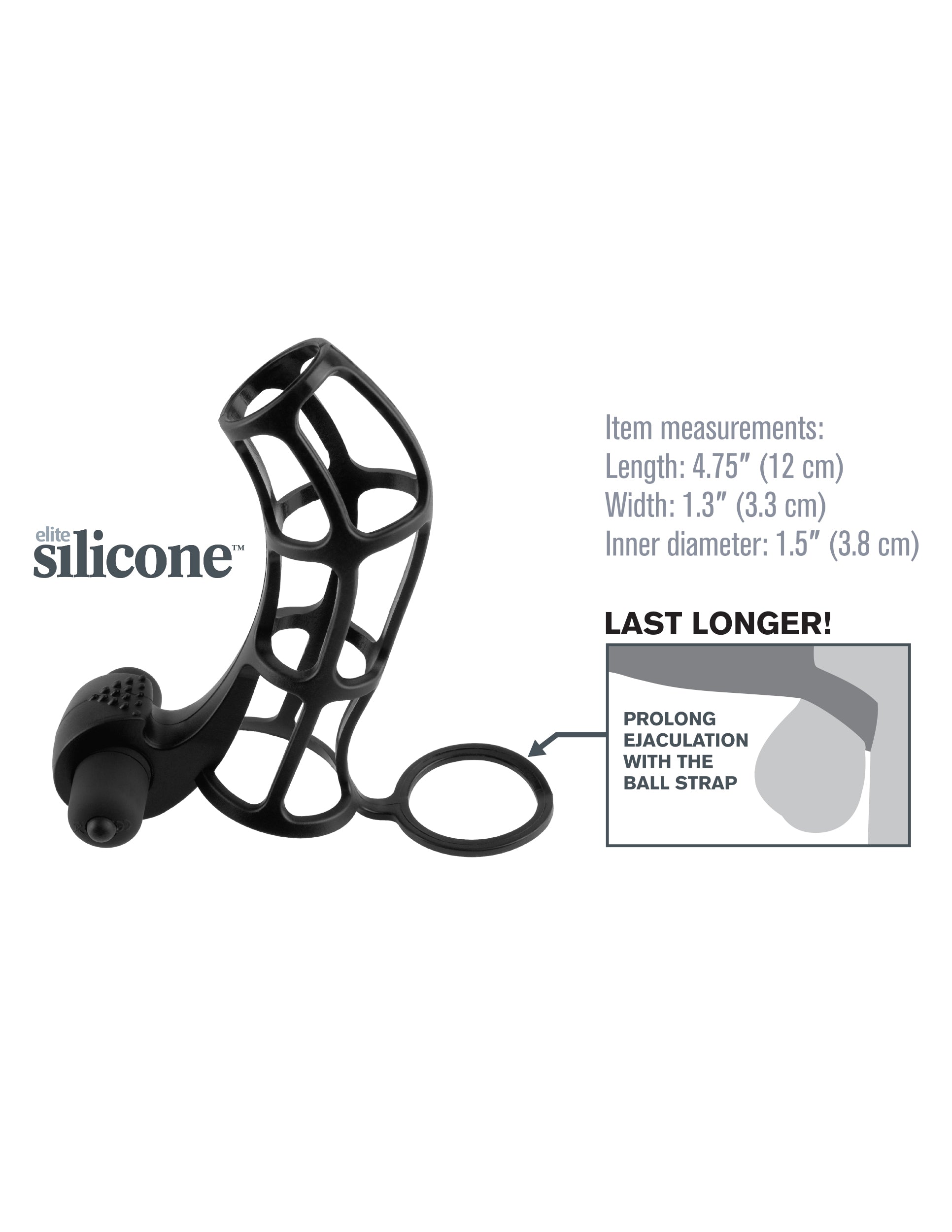 Fantasy X-Tensions Deluxe Silicone Power Cage  - Black PD4142-23