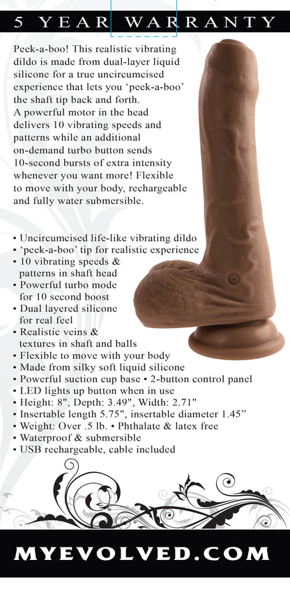 Peek a Boo Vibrating Dildo - Dark EN-RD-2789-2