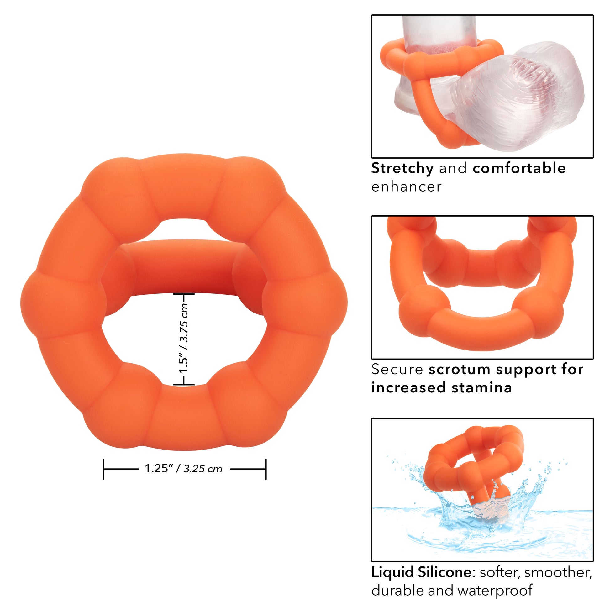 Alpha Liquid Silicone All Star Ring - Orange SE1492402