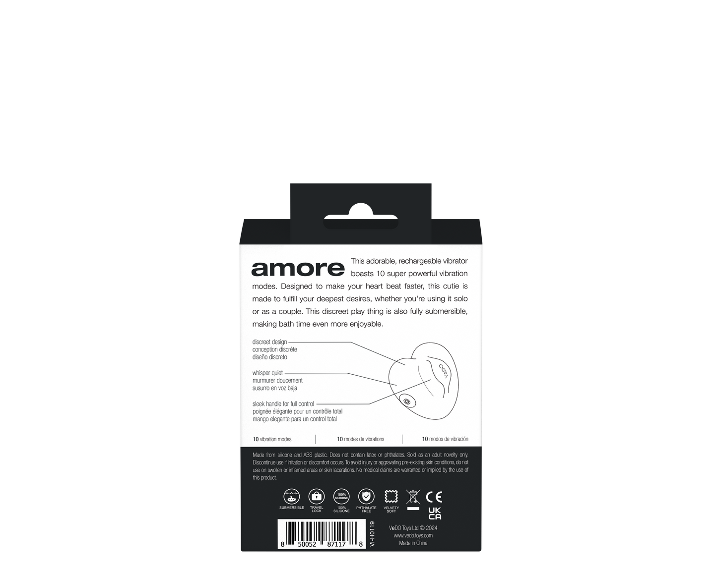 Amore Rechargeable Pleasure Vibe - Black VI-H0119