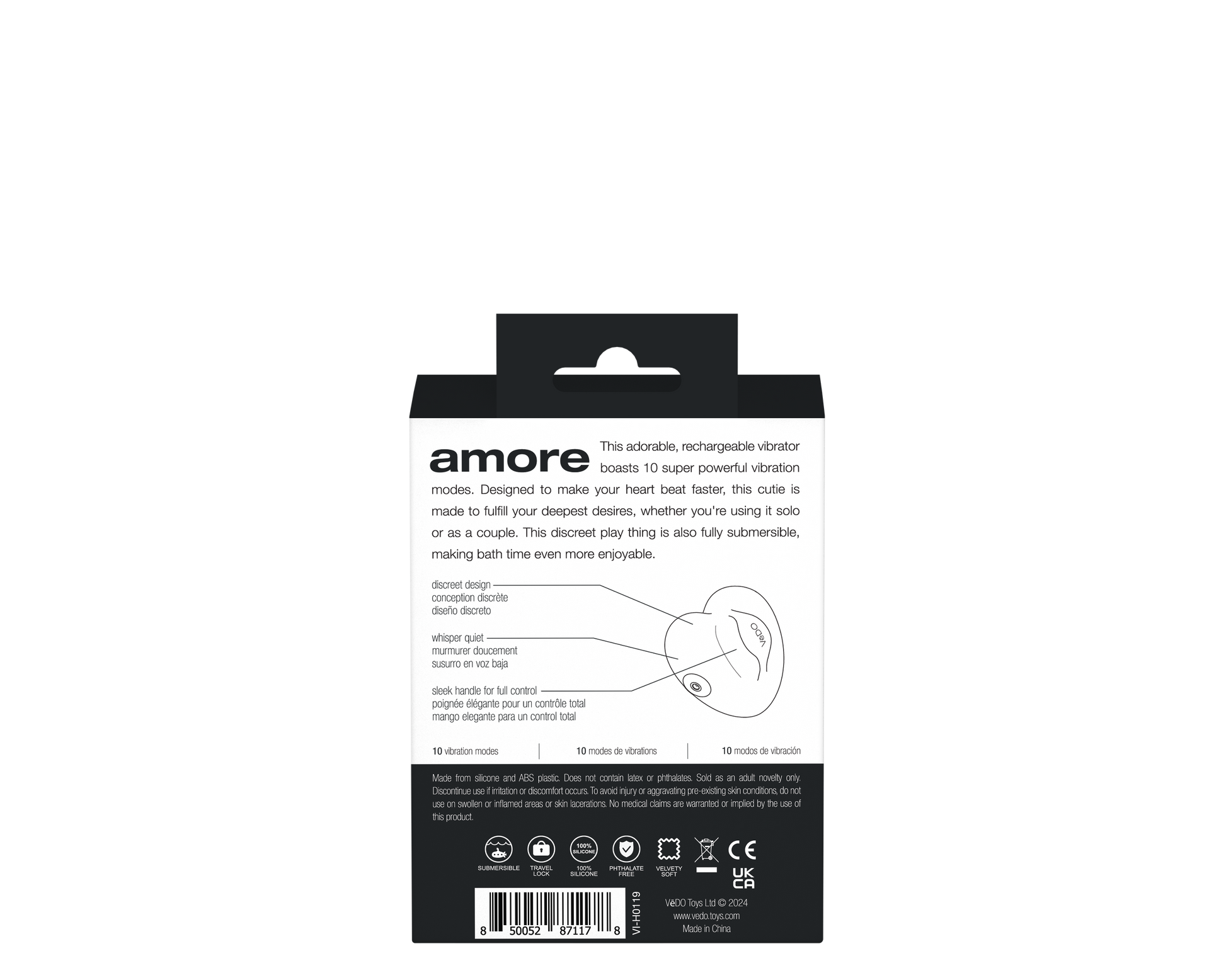 Amore Rechargeable Pleasure Vibe - Black VI-H0119