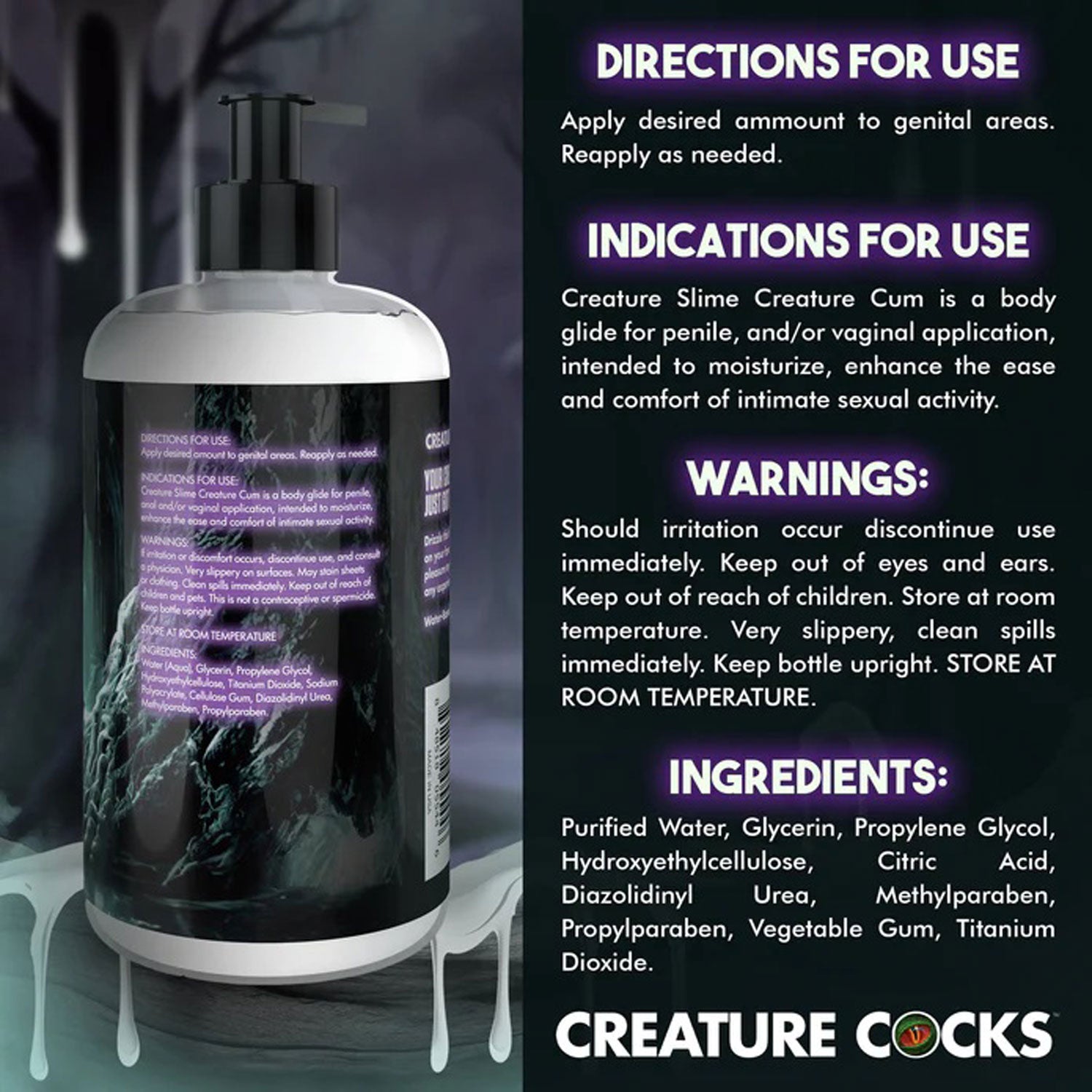 16oz Creature Slime Creature Cum Unscented Jizz - Lubricant - Clear CC-AH456-16OZ