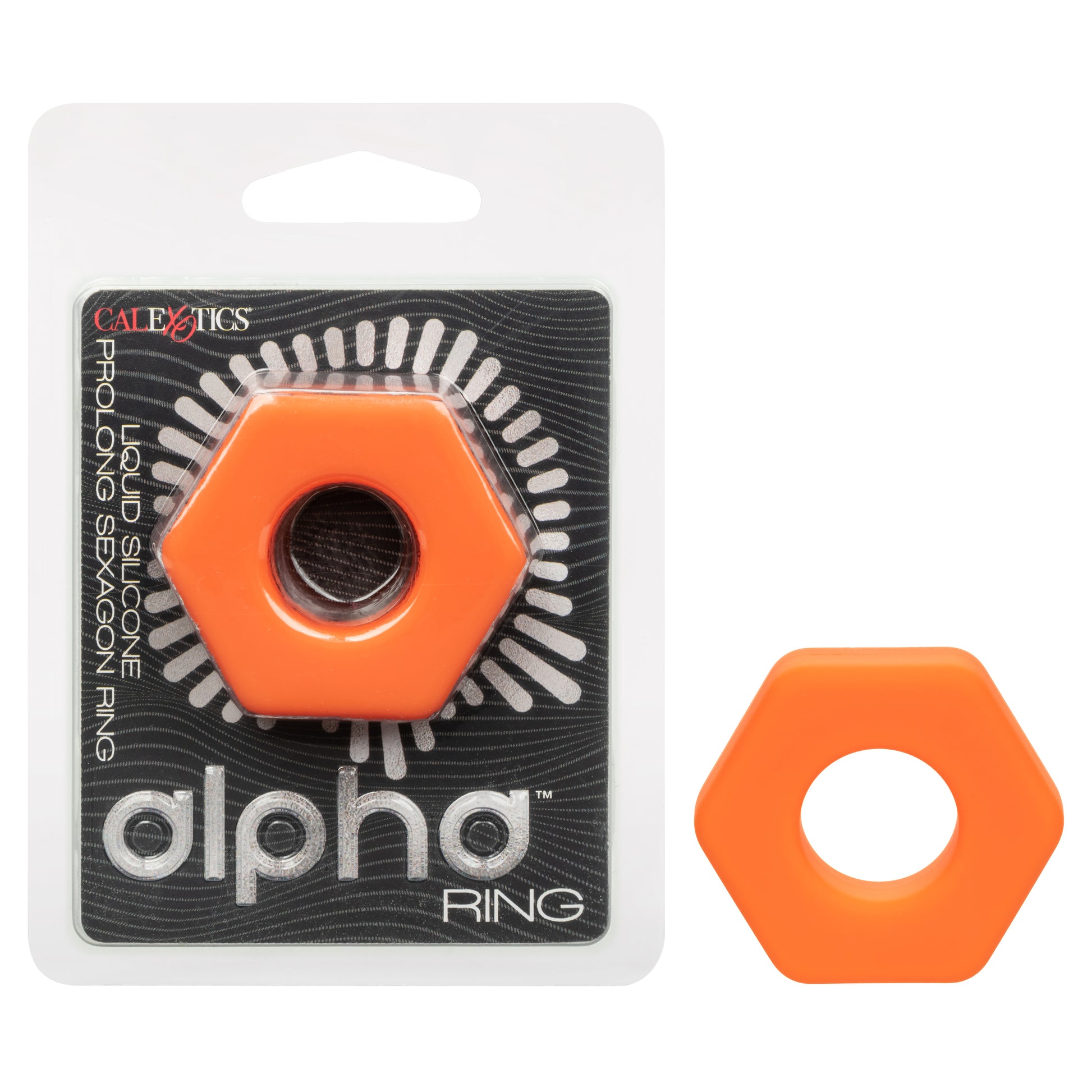 Alpha Liquid Silicone Prolong Sexagon Ring -  Orange SE1491702