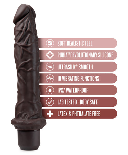 Dr. Skin Silicone - Dr. Richard - 9 Inch Vibrating Dildo - Brown BL-12336