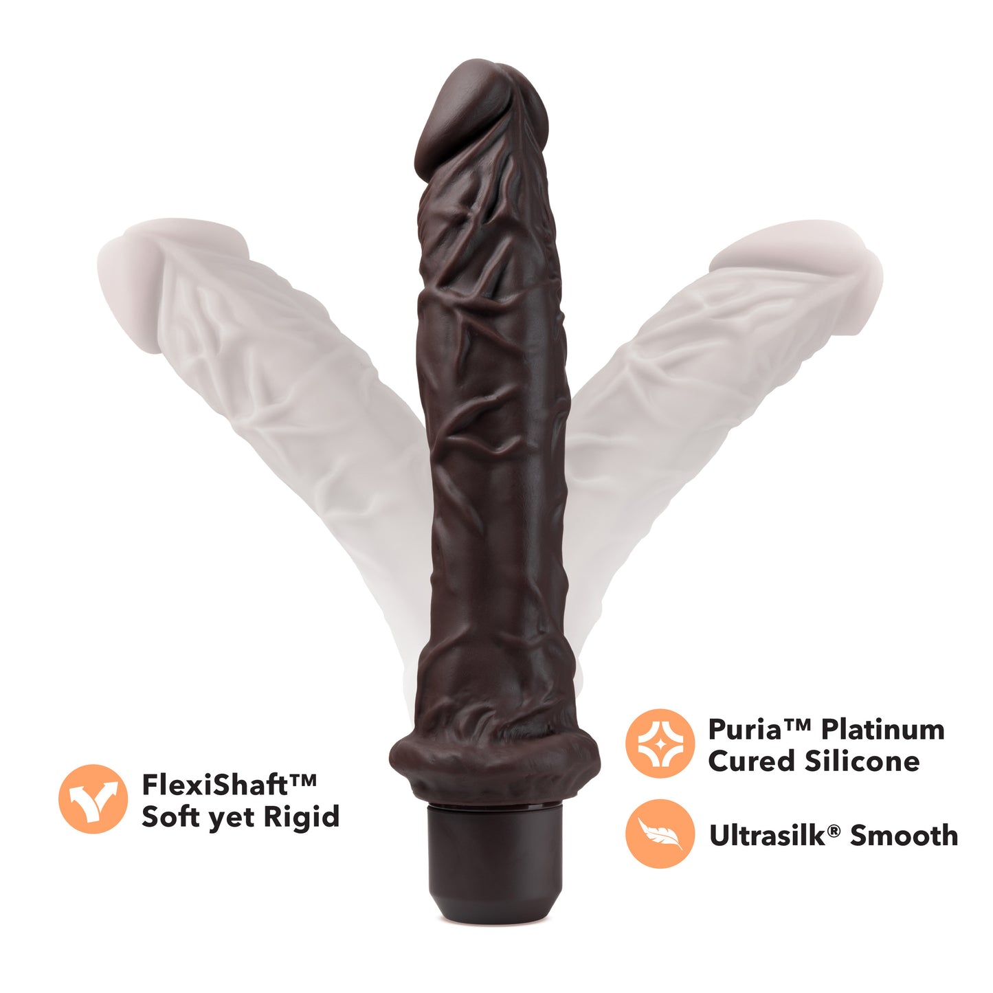 Dr. Skin Silicone - Dr. Richard - 9 Inch Vibrating Dildo - Brown BL-12336