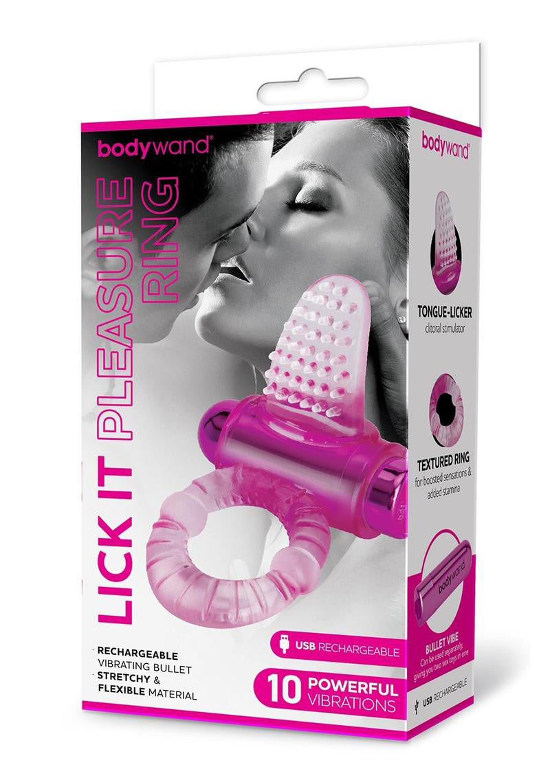 Bodywand Rechargeable Lick It Pleasure Ring - Pink X-BW1502