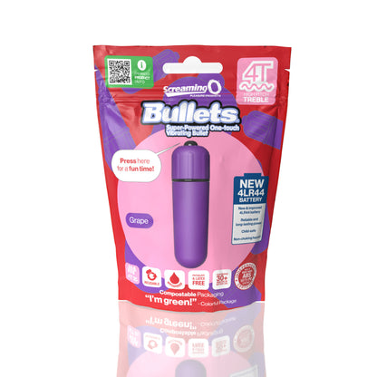 Screaming O 4t - Bullet - Super Powered One Touch  Vibrating Bullet - Grape SO-4TBUL-GP