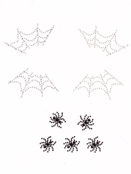 Spider Web Face Jewels Sticker LA-EYE047