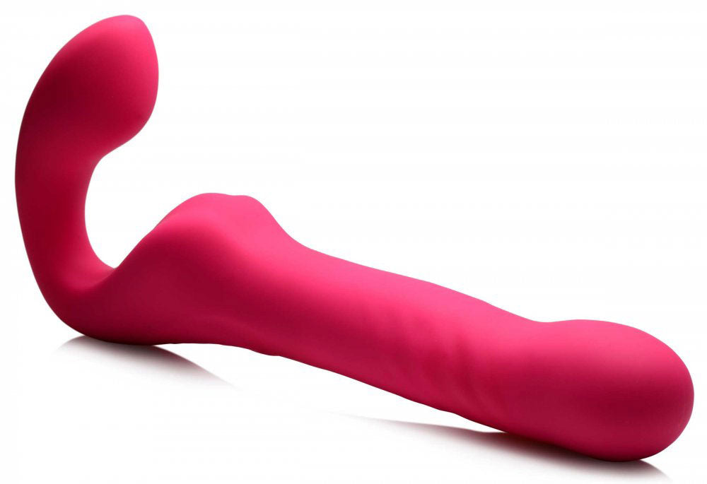 Mighty-Thrust Thrusting and Vibrating Strapless  Strap-on With Remote  - Pink SU-AG934